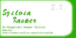 szilvia kasper business card